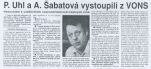 Rudé právo, February 19, 1993 - Petr Uhl and Anna Šabatová left VONS, zdroj: Libri prohibiti